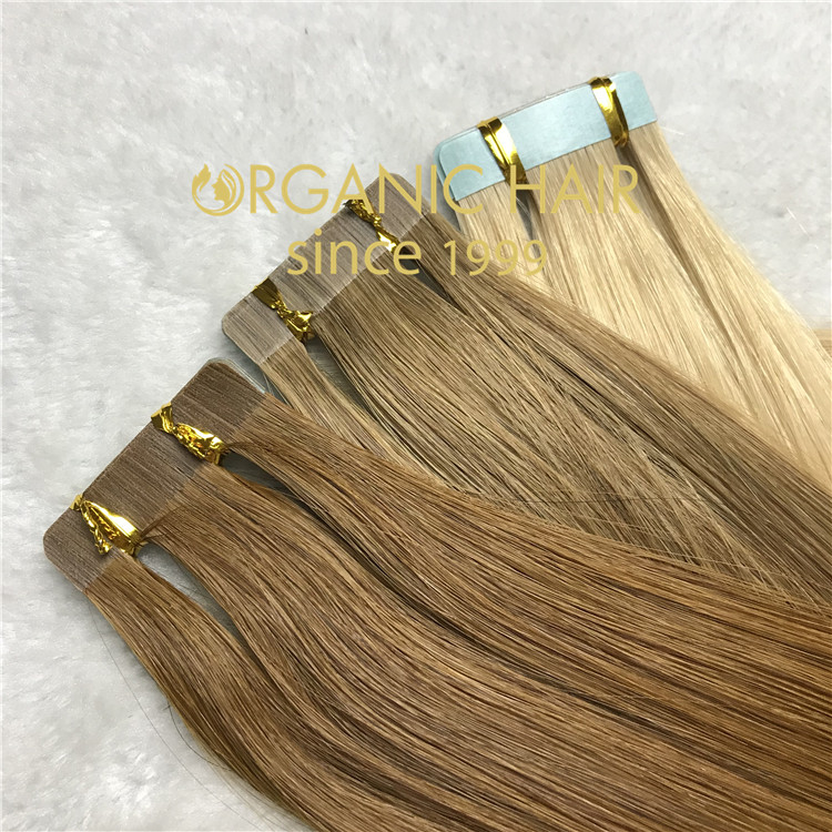 High quality double drawn tape in hair extensions C55